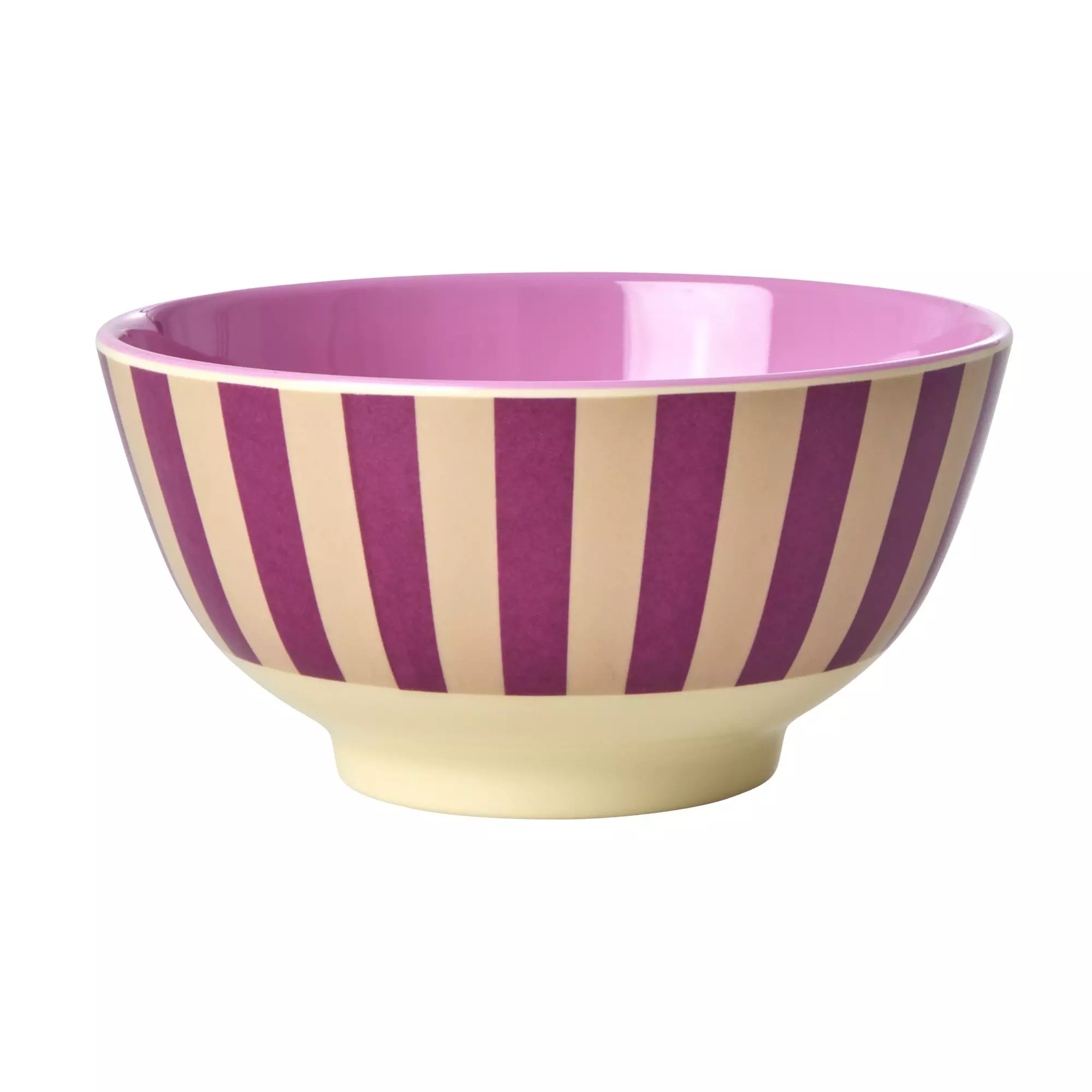 Rice Melamine Bowl With Stripes Print