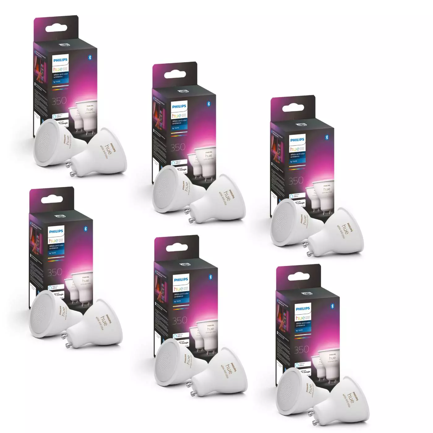 Philips Hue 6Xgu10 -Pack Color Ambiance