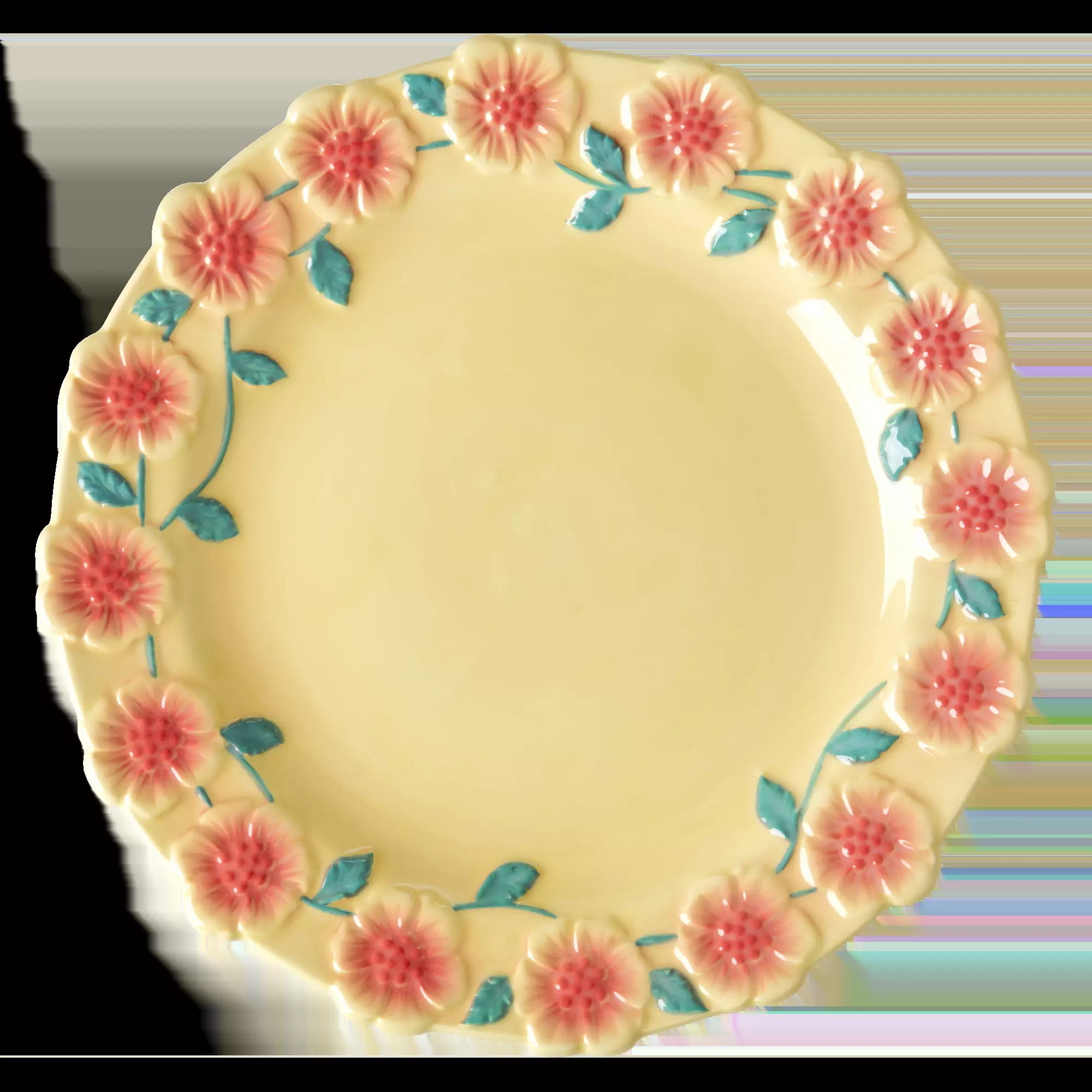 Rice Ceramic Dinner Plate With Embossed