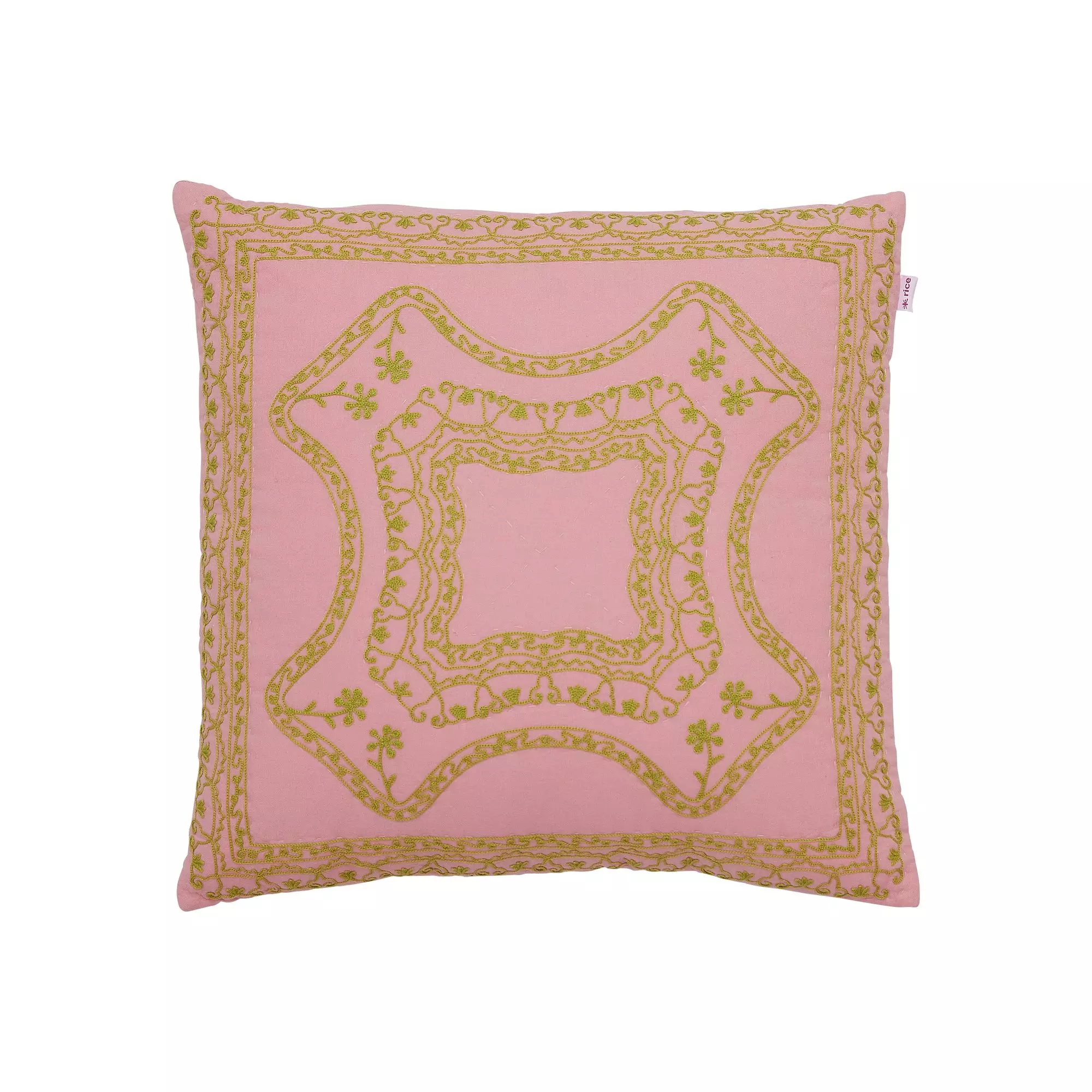 Rice Cotton Cushion Soft Pink With