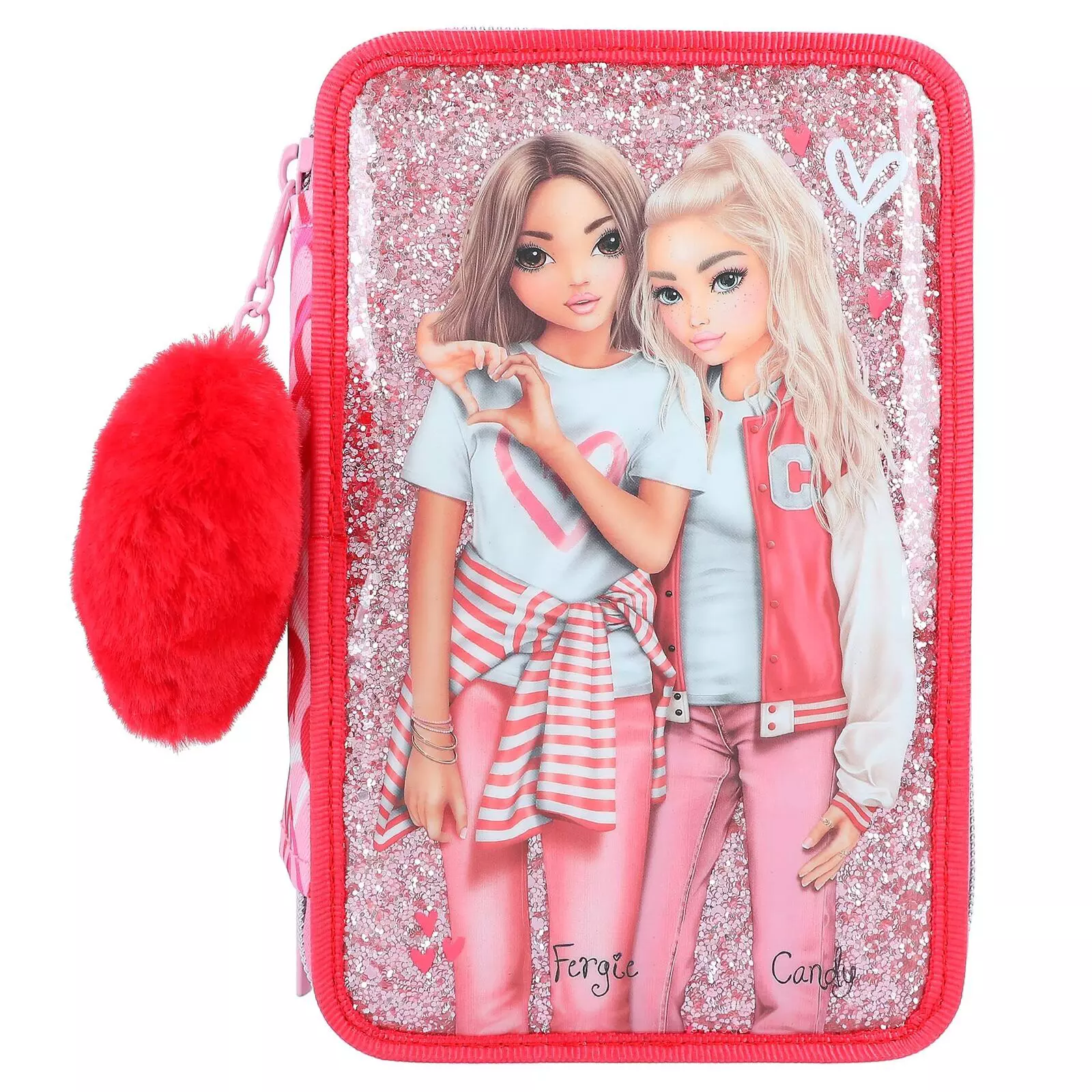 Topmodel Trippel Pencilcase With Plush Heart One