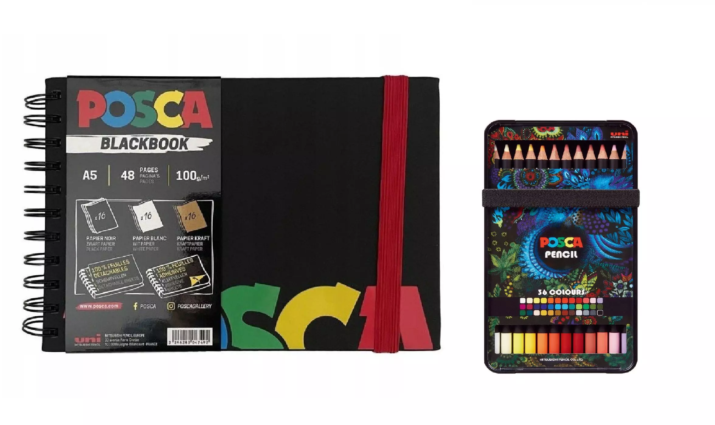 Posca A5 Blackbookcolor Pencils Brightintense Colors