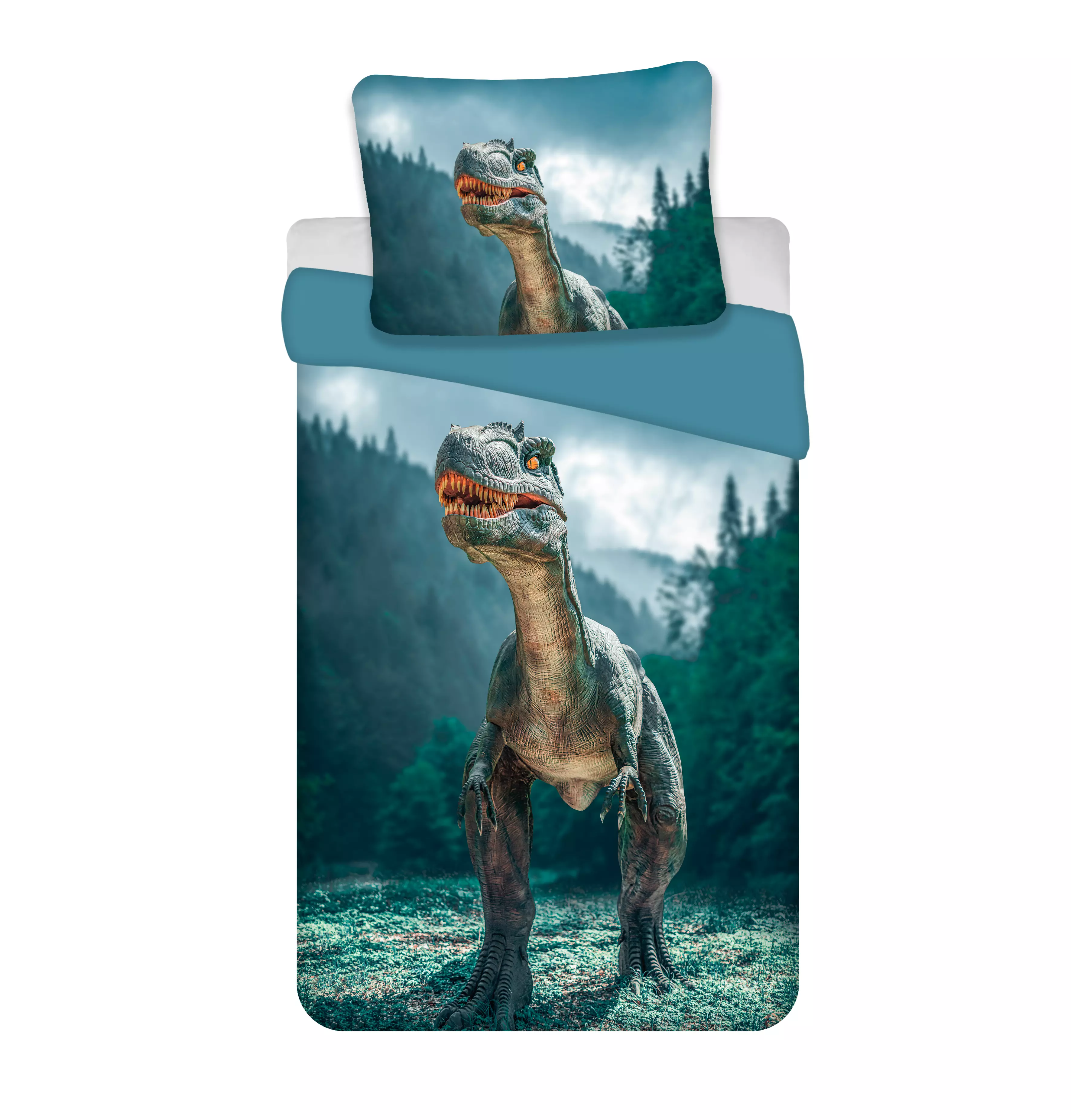 Bed Linen Adult Size Dino Blue