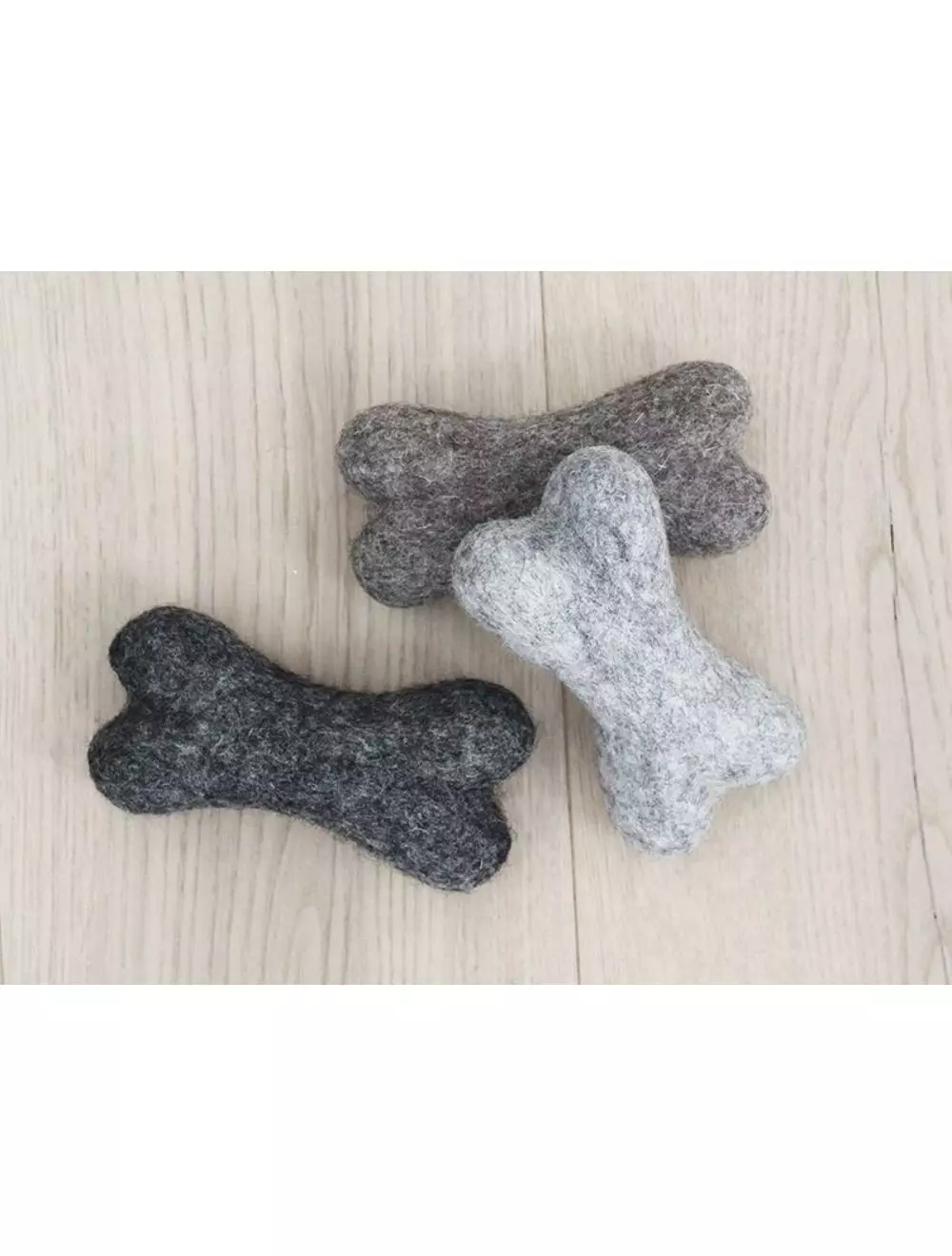 Wooldot Toy Dog Bones Steel Grey