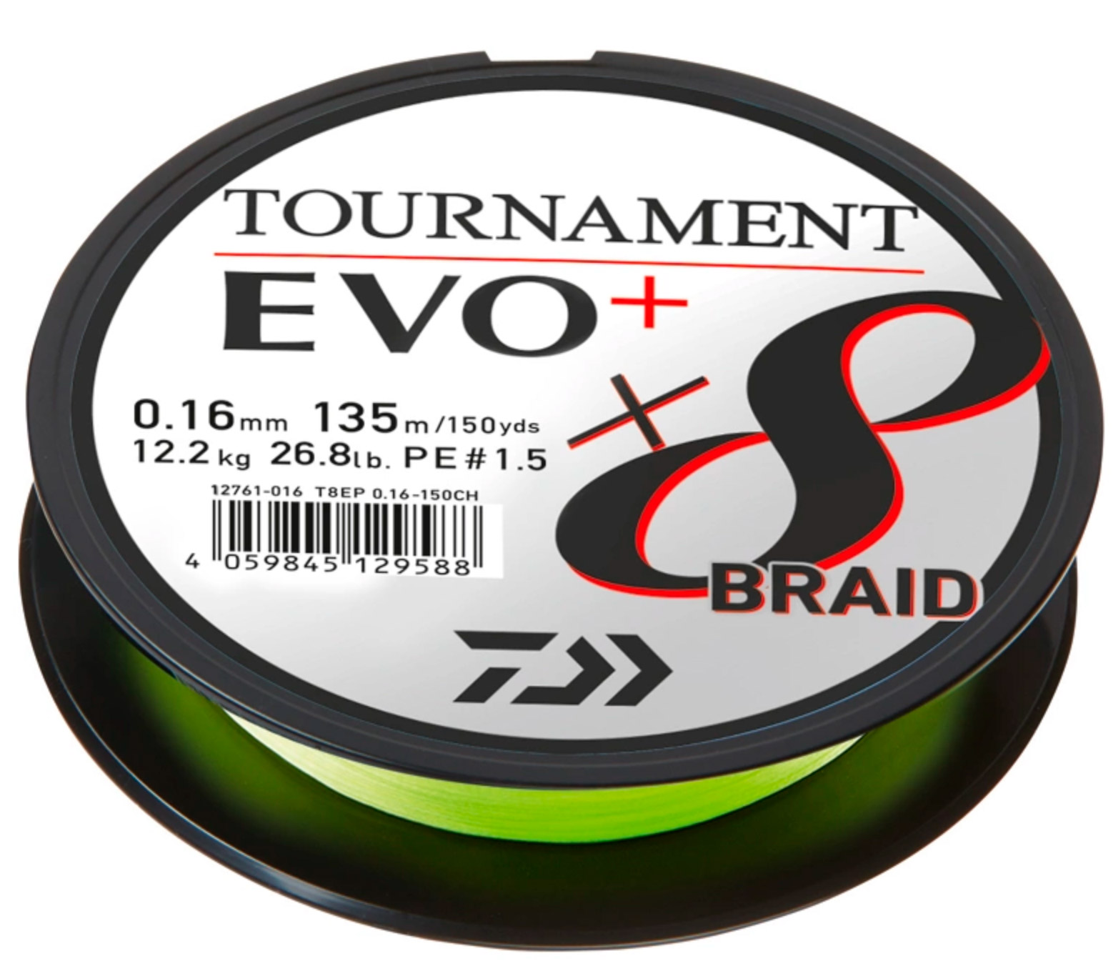 Daiwa Tournament X8 Evoplus Chartreuse 135 M Kuitusiima