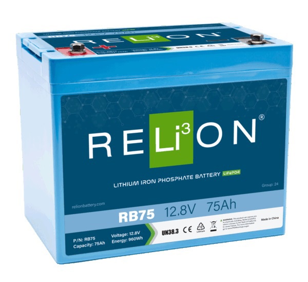 Relion Lifepo4 Litiumakku 12V 75 Ah