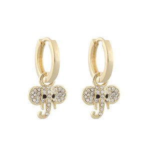 Snö Of Sweden Charms Earring Elephant – Gold Clear