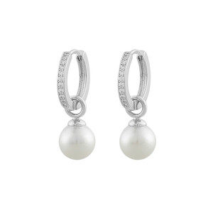 Snö Of Sweden Core Pearl Ring Ear Silver White