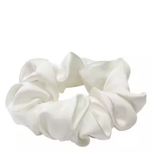 Lenoites Mulberry Silk Scrunchie – White
