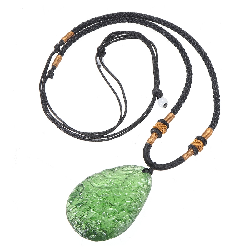 Green Moldavite Crystal Necklace (For Transformation)