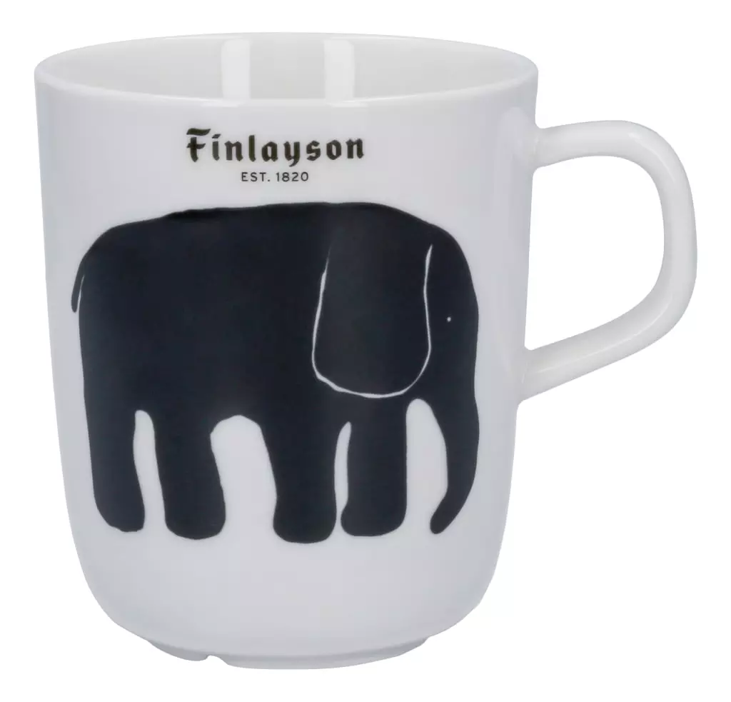 Finlayson Yksi Elefantti Muki 4Dl Musta