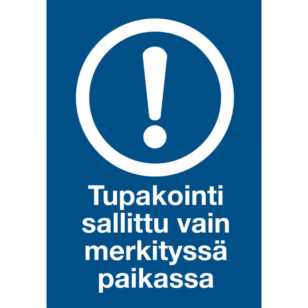 Tupakointi Sallittu Vain Merkityssä Paikassa, 30X40cm, Alumiinikyltti 071-133-300X400alu