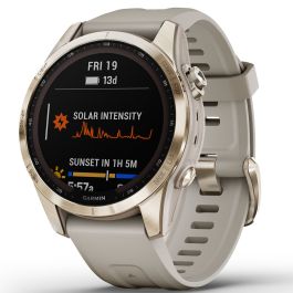 Garmin Fenix 7S Sapphire Solar, Vaalean Kullan Värinen